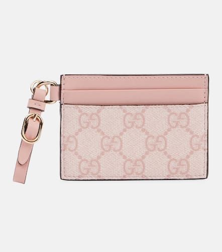 Gucci Tarjetero de lona GG con piel - Gucci - Modalova