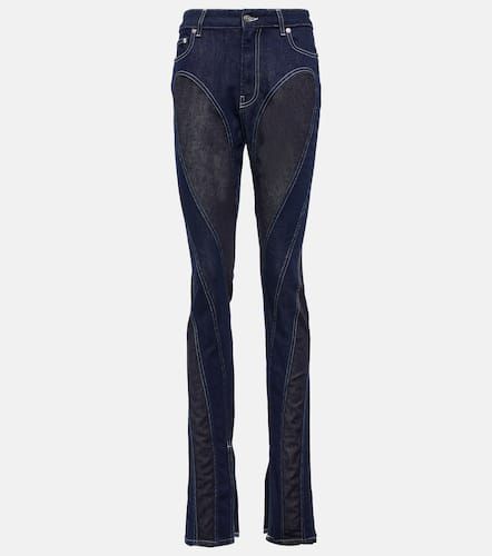 Jeans de tiro alto con paneles - Mugler - Modalova
