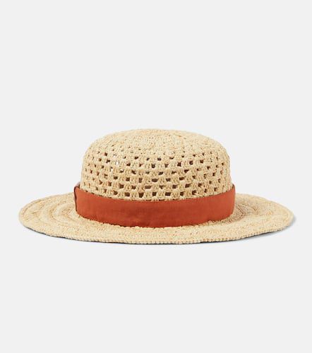 ChloÃ© Leather-trimmed raffia hat - Chloe - Modalova