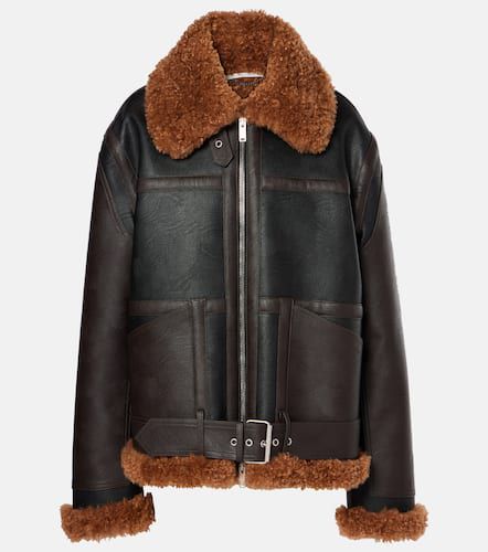 Lederjacke mit Faux Shearling - Stella McCartney - Modalova