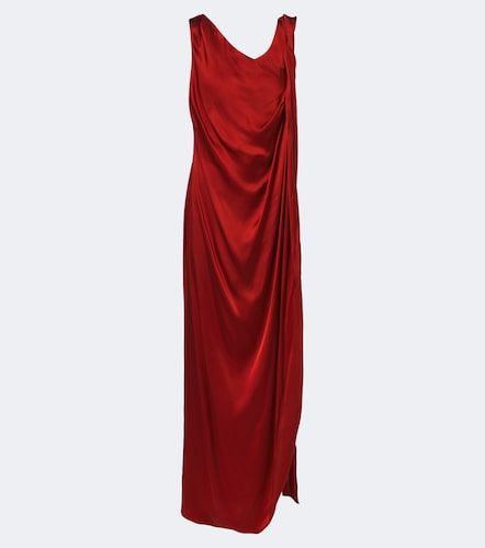 Vestido largo de satén drapeado - Maison Margiela - Modalova
