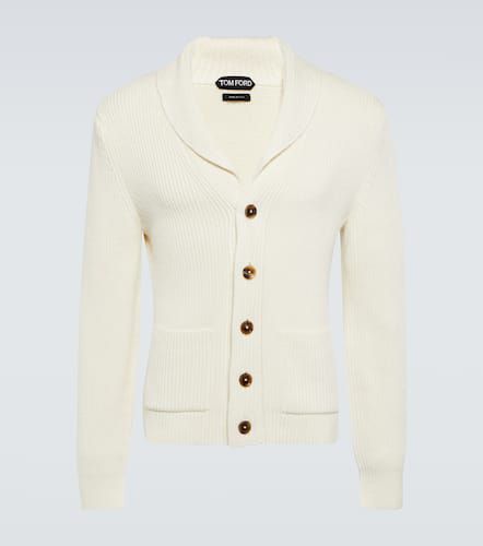 Ribbed-knit wool and silk cardigan - Tom Ford - Modalova