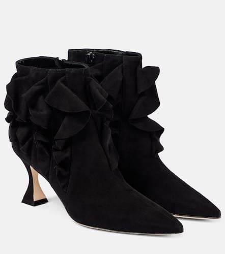 Pompa ruffled suede ankle boots - Manolo Blahnik - Modalova