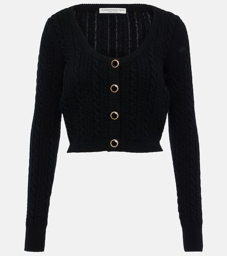 Cable-knit wool cardigan - Alessandra Rich - Modalova