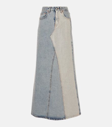 Gonna lunga di jeans patchwork - MM6 Maison Margiela - Modalova