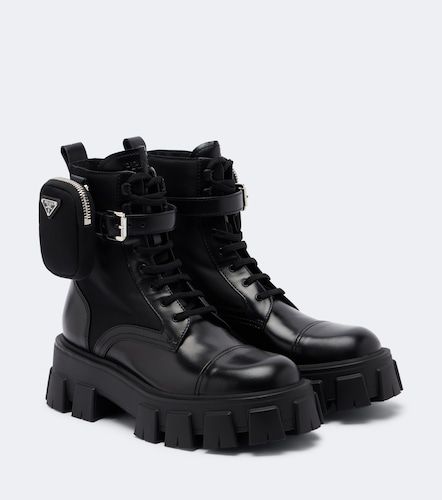 Prada Monolith leather ankle boots - Prada - Modalova