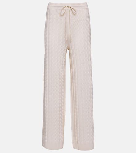 Cable-knit wool-blend wide-leg pants - Toteme - Modalova