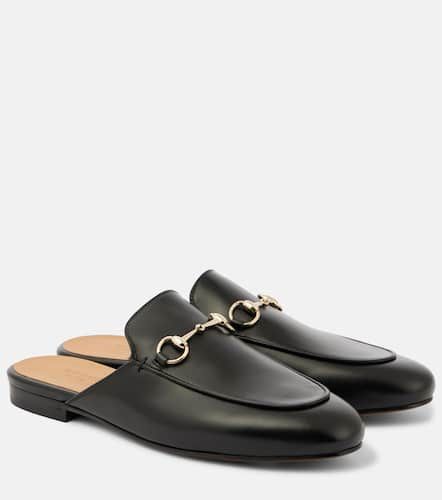 Mules Princetown de piel GG con Horsebit - Gucci - Modalova