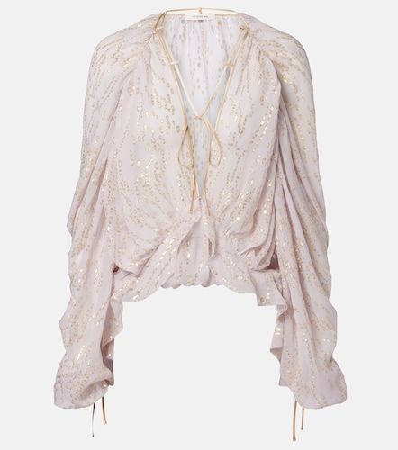 Ruffled silk-blend shirt - Jacques Wei - Modalova