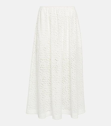 High-rise eyelet cotton midi skirt - Toteme - Modalova
