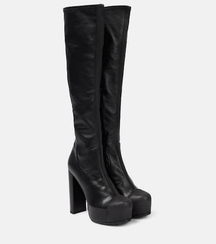 Leather platform knee-high boots - Sacai - Modalova