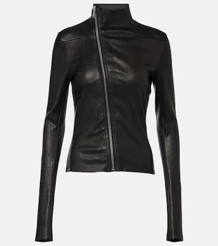 Gary asymmetric leather and cotton jacket - Rick Owens - Modalova