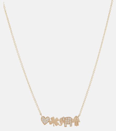 Icon Bar 14kt necklace with diamonds - Sydney Evan - Modalova