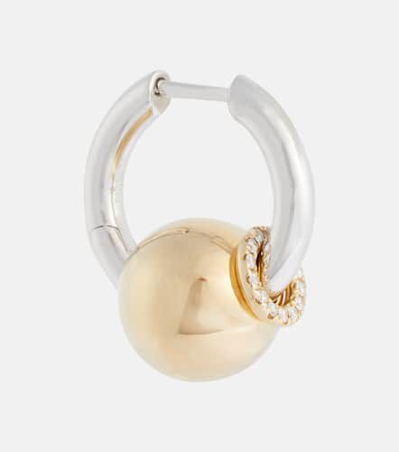 Einzelner Ohrring Piercing aus 14kt Weiß- und Gelbgold mit Diamanten - Rainbow K - Modalova