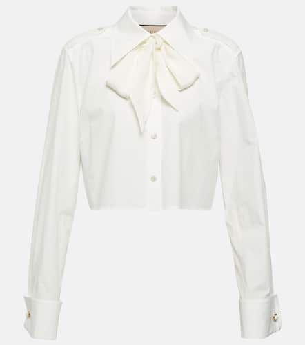 Blusa de popelín de algodón anudada - Gucci - Modalova