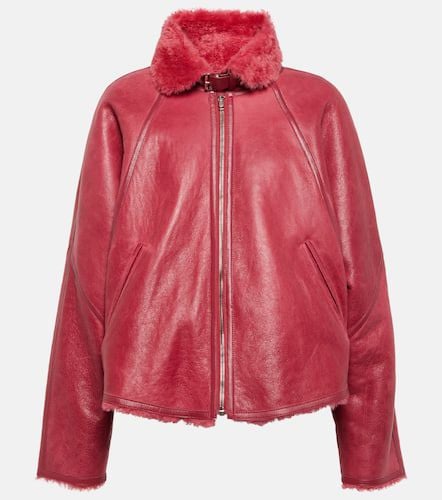 Acassy shearling-trimmed leather jacket - Isabel Marant - Modalova