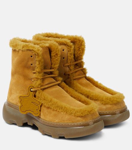 Chugga shearling-trimmed suede boots - Burberry - Modalova