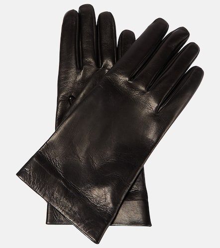 Leather silk-lined gloves - Saint Laurent - Modalova
