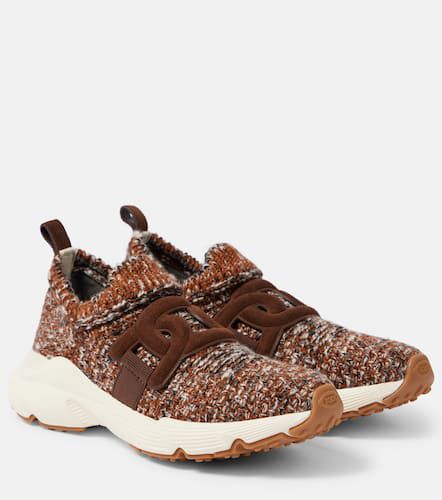 Knitted leather-trimmed sneakers - Tod's - Modalova