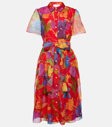 Floral silk midi dress - Carolina Herrera - Modalova