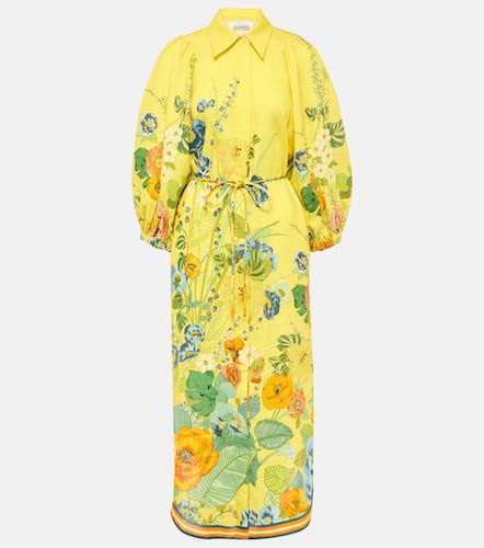 Alémais Vestido midi de lino floral - Alemais - Modalova