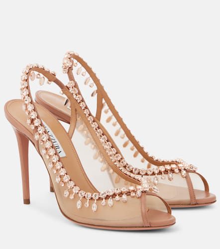 Sandali slingback Temptation 105 con cristalli - Aquazzura - Modalova