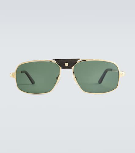 Sonnenbrille aus Metall und Leder - Cartier Eyewear Collection - Modalova