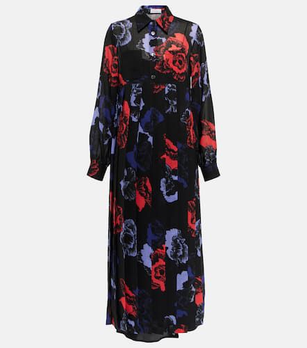 Floral wool-blend midi dress - Ferragamo - Modalova