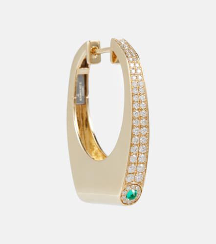 Einzelner Ohrring Grace aus 14kt Gelbgold mit Diamanten und Smaragd - Rainbow K - Modalova
