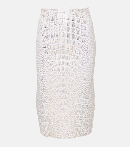 High-rise snake-print pencil skirt - Alaia - Modalova