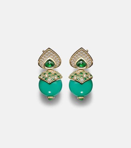 Ohrringe Stetlia aus 18kt Gelbgold mit Chrysoprasen und Edelsteinen - Marina B - Modalova