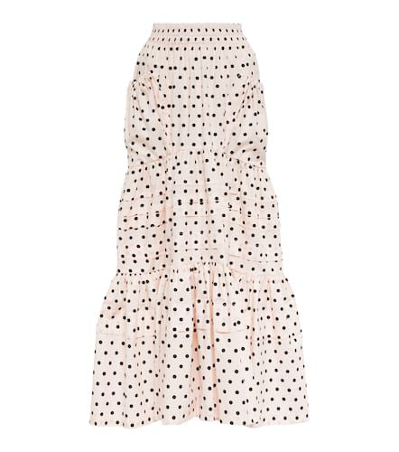 Polka-dot cotton poplin maxi skirt - Plan C - Modalova