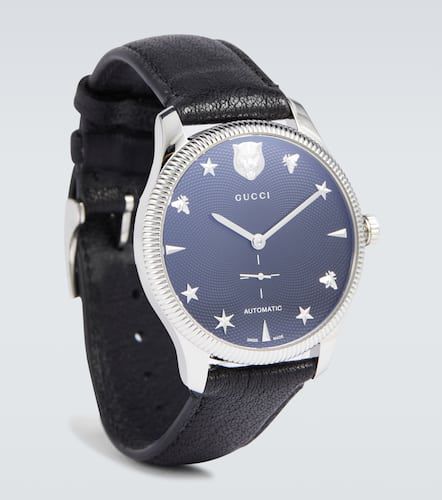 G-Timeless leather and stainless steel watch - Gucci - Modalova