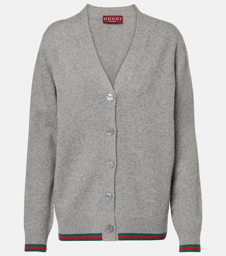 Cardigan Web Stripe aus Wolle und Kaschmir - Gucci - Modalova