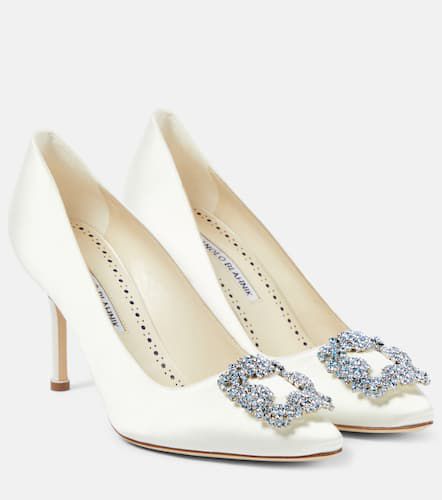 Bridal Verzierte Pumps Hangisi 90 aus Satin - Manolo Blahnik - Modalova