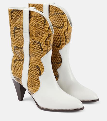 Witney snake-effect leather ankle boots - Isabel Marant - Modalova