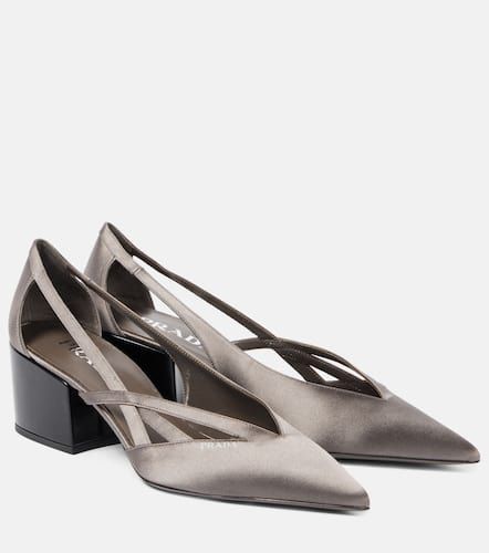 Prada Pointy 55 cutout satin pumps - Prada - Modalova