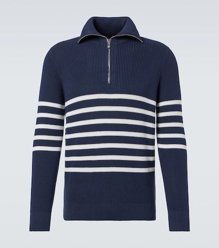 Jersey de algodón a rayas con cremallera - Brunello Cucinelli - Modalova