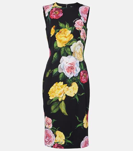 Floral silk-blend midi dress - Dolce&Gabbana - Modalova