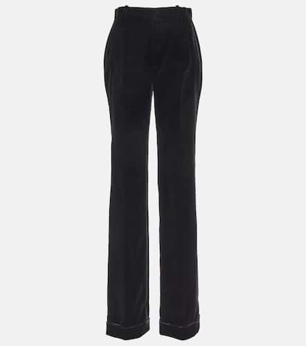 Cupro velvet high-rise straight pants - Saint Laurent - Modalova