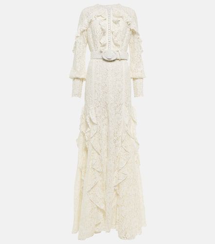 Patrice belted ruffled lace gown - Costarellos - Modalova