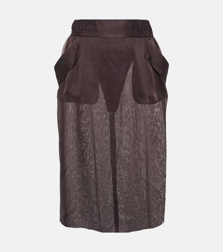 Silk muslin pencil skirt - Saint Laurent - Modalova
