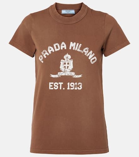 Prada Camiseta de algodón con logo - Prada - Modalova