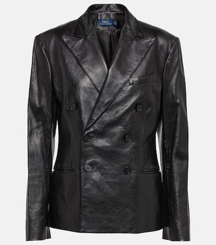 Double-breasted leather jacket - Polo Ralph Lauren - Modalova