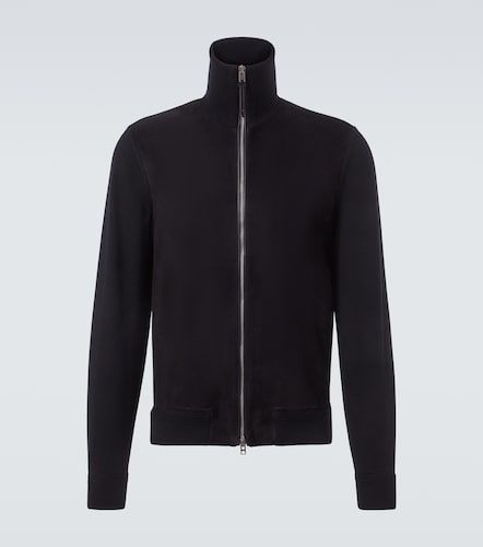 Suede and wool-blend zip-up sweater - Tom Ford - Modalova