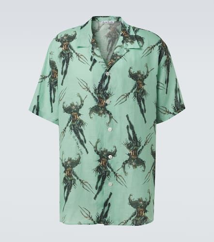 Printed linen bowling shirt - Acne Studios - Modalova