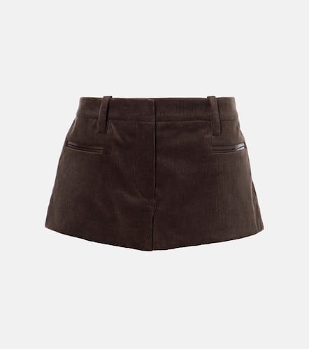 Shorts aus Baumwoll-Cord mit Leder - Magda Butrym - Modalova