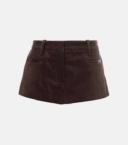 Shorts aus Baumwoll-Cord mit Leder - Magda Butrym - Modalova