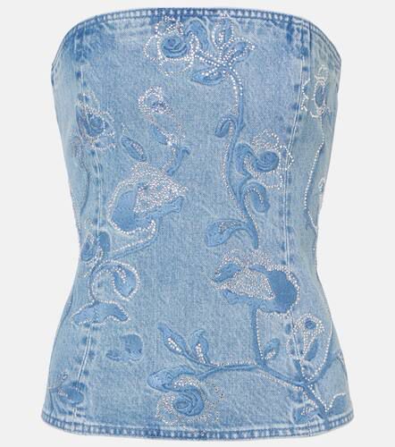 Rotate Rhinestone denim top - Rotate - Modalova