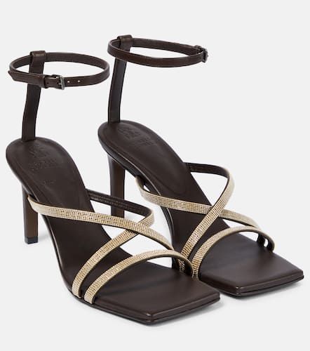 Embellished leather sandals - Brunello Cucinelli - Modalova